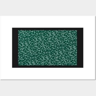 Green and White Abstract Lines Posters and Art